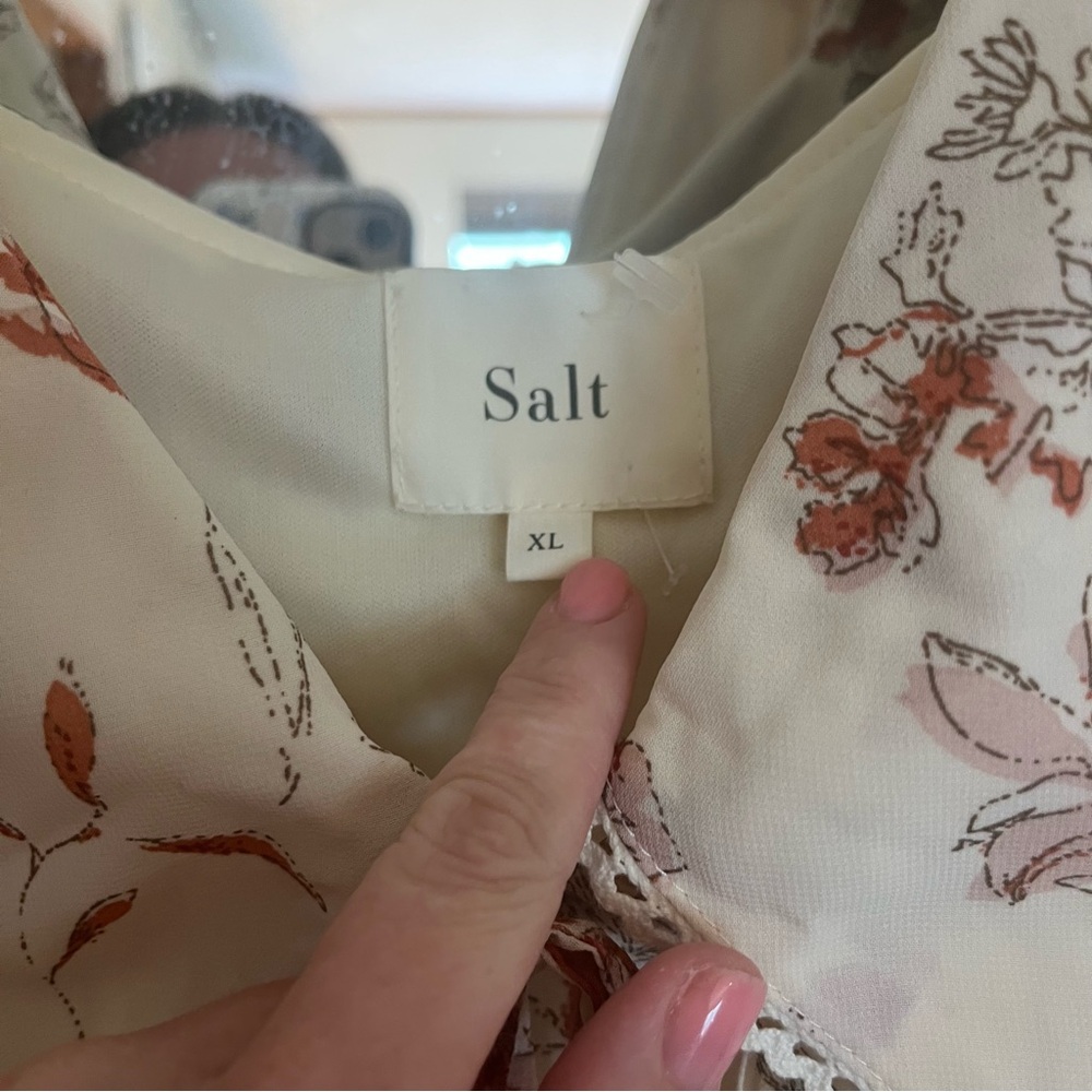 Salt Floral Peter Pan Collar Button-Front Mini Dress Coquette - Picture 6 of 6